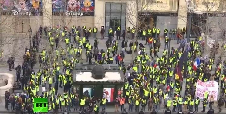 چهل وهشتمین تظاهرات جلیقه زردها در فرانسه برگزار شد